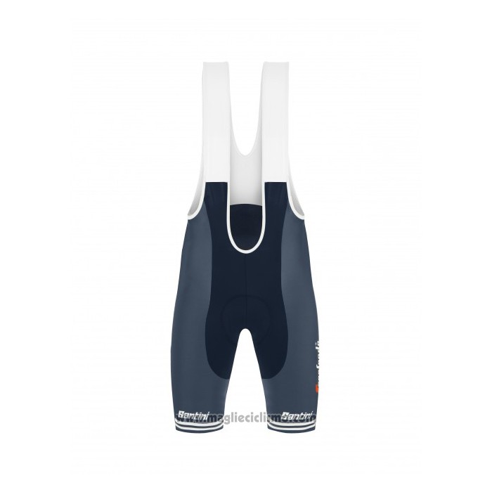 2021 Abbigliamento Ciclismo Trek Segafredo Bianco Scuro Blu Manica Corta e Salopette